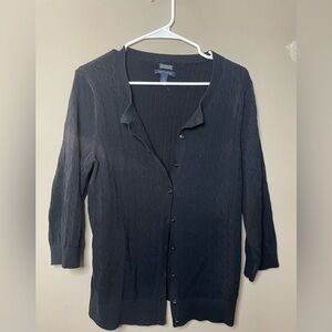 Tommy Hilfiger Black 100% Pima Cotton Cardigan size L
